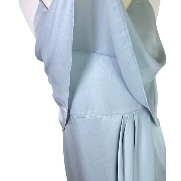 New SHONA JOY Luxe Frill Tulip Hem Maxi Formal Dress Silver Blue Cloud Sz‎  10 - Picture 5 of 14